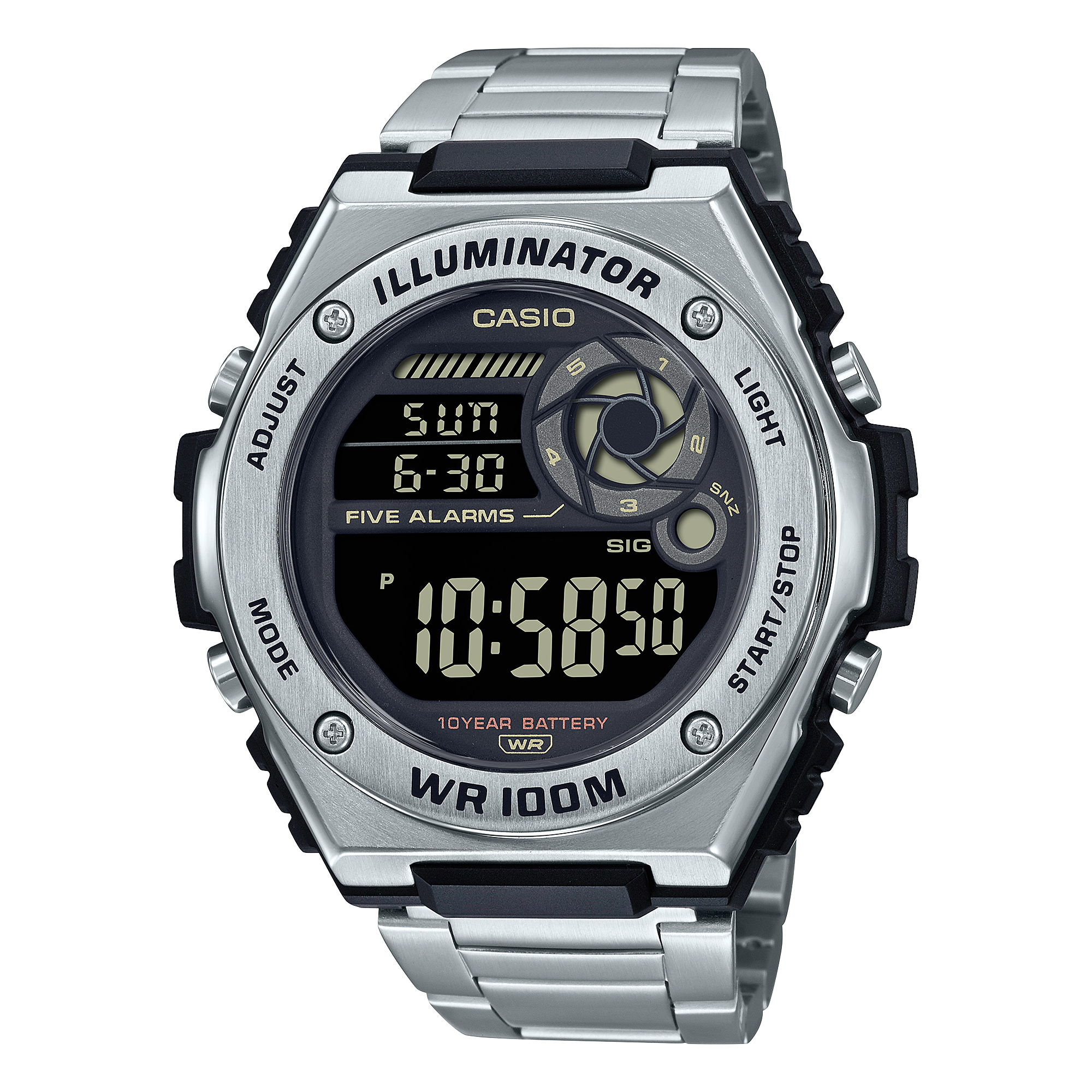 Casio DUO Digital Black Resin Band Watch MWD100HD-1B