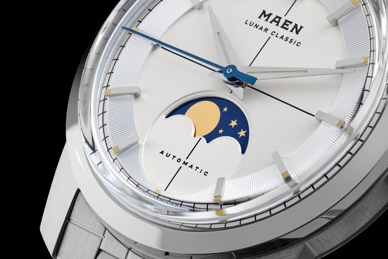 MAEN Lunar Classic 36 White Dial Moonphase Automatic Watch M7.1.1