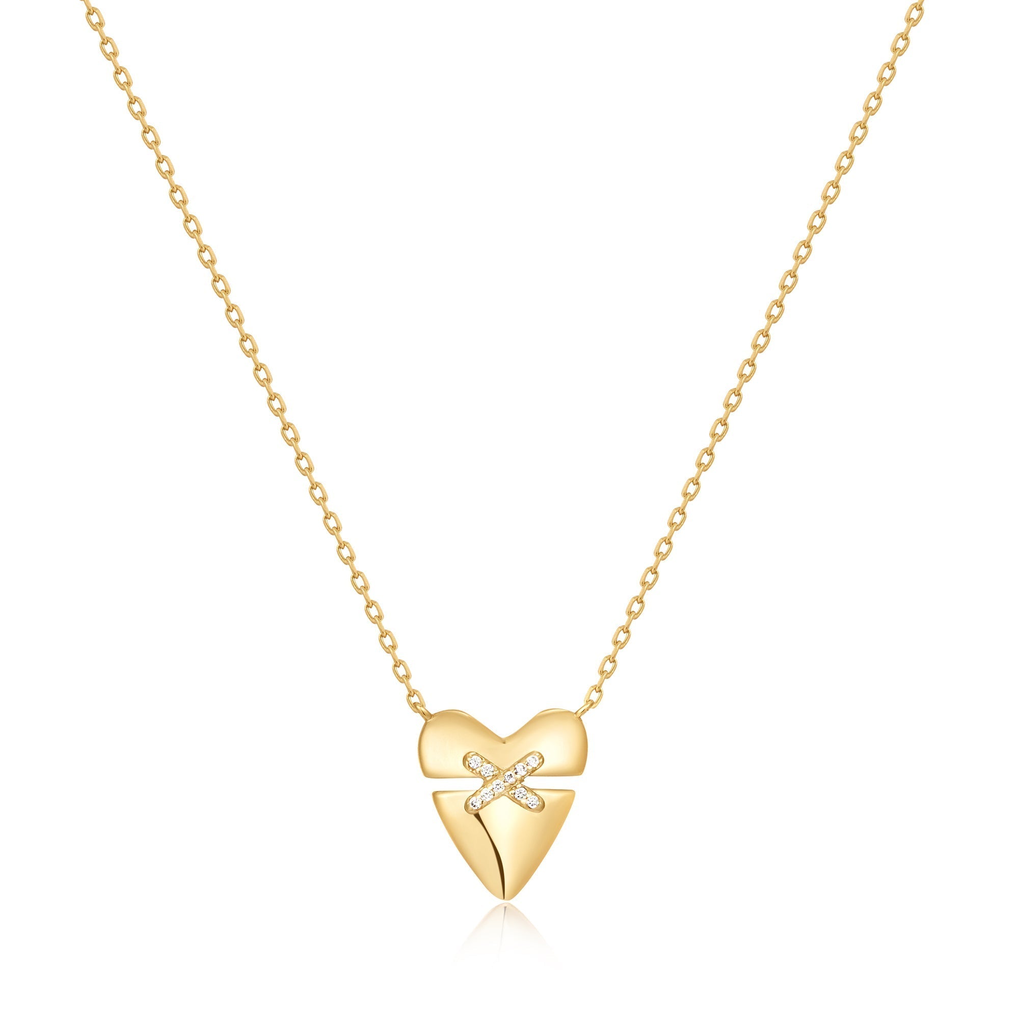 Ania Haie Gold Heart Necklace Trendy Pave Design Affordable Luxury