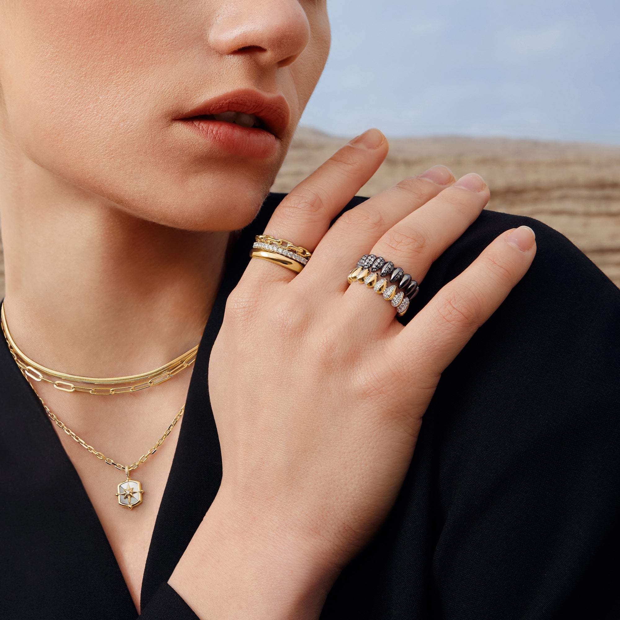 Ania Haie Gold Paper Clip Link Ring Bold Stackable Jewelry