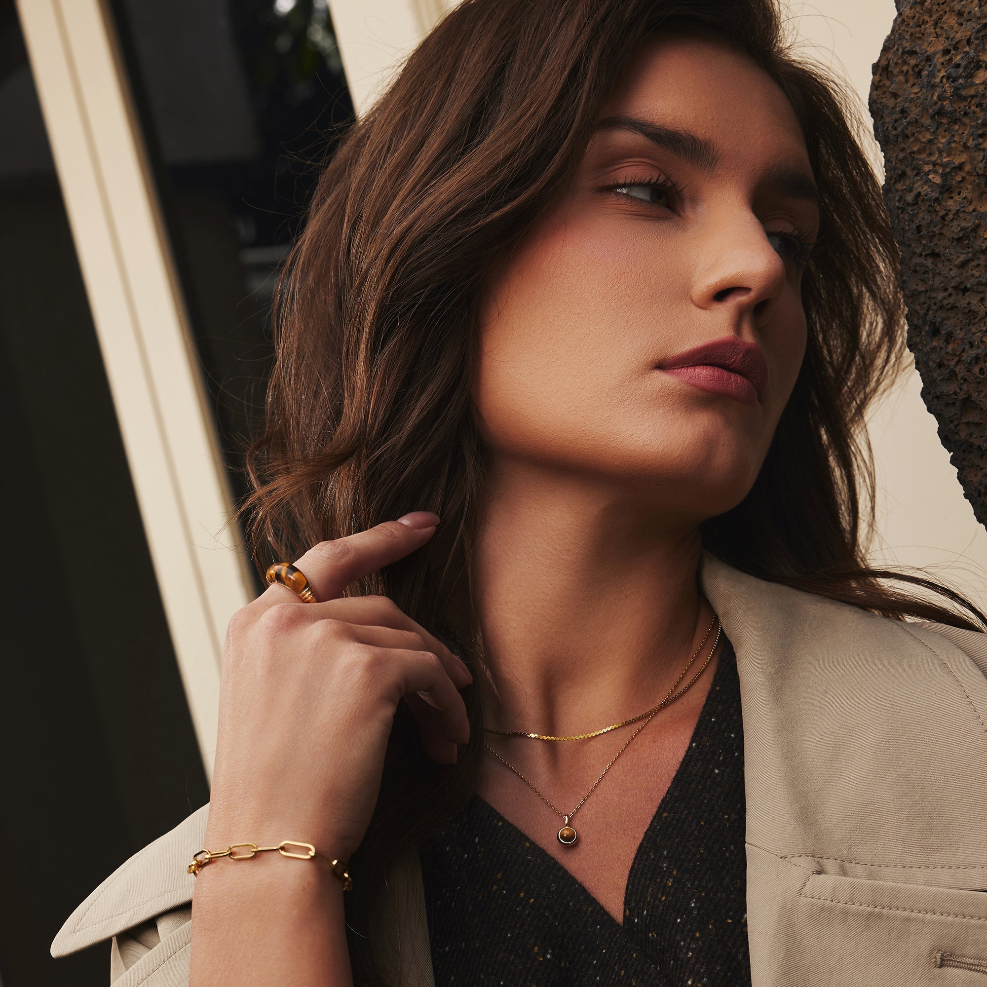 Ania Haie Gold Tiger Eye Ring Modern Statement Affordable Luxury