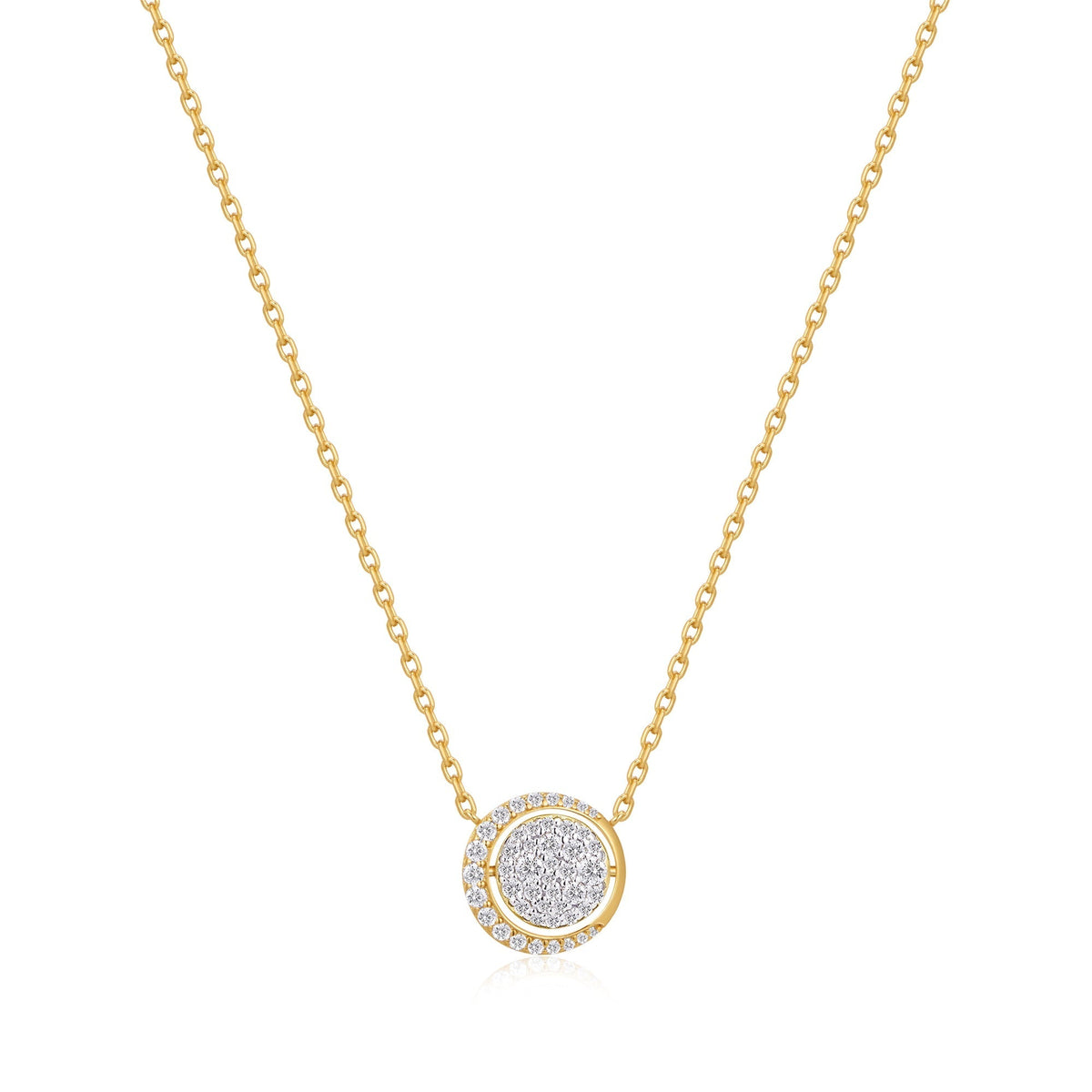 Ania Haie Gold Reversible Pave Moon Evil-Eye Necklace