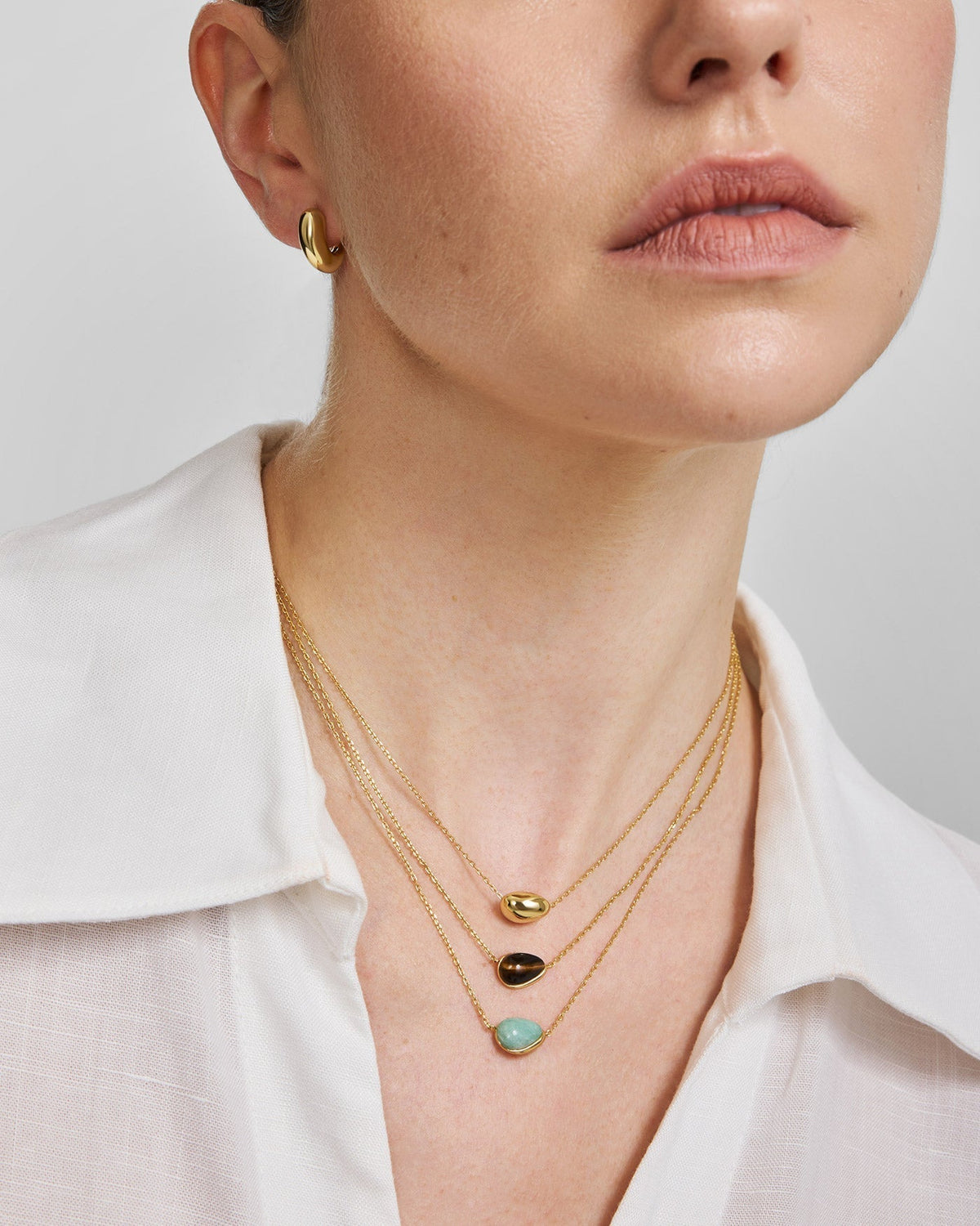 Ania Haie Gold Organic Dome Pebble Necklace N076-01G N076-01G view 3
