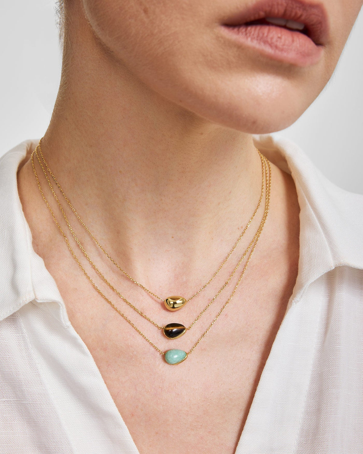 Ania Haie Gold Organic Dome Pebble Necklace N076-01G N076-01G view 2