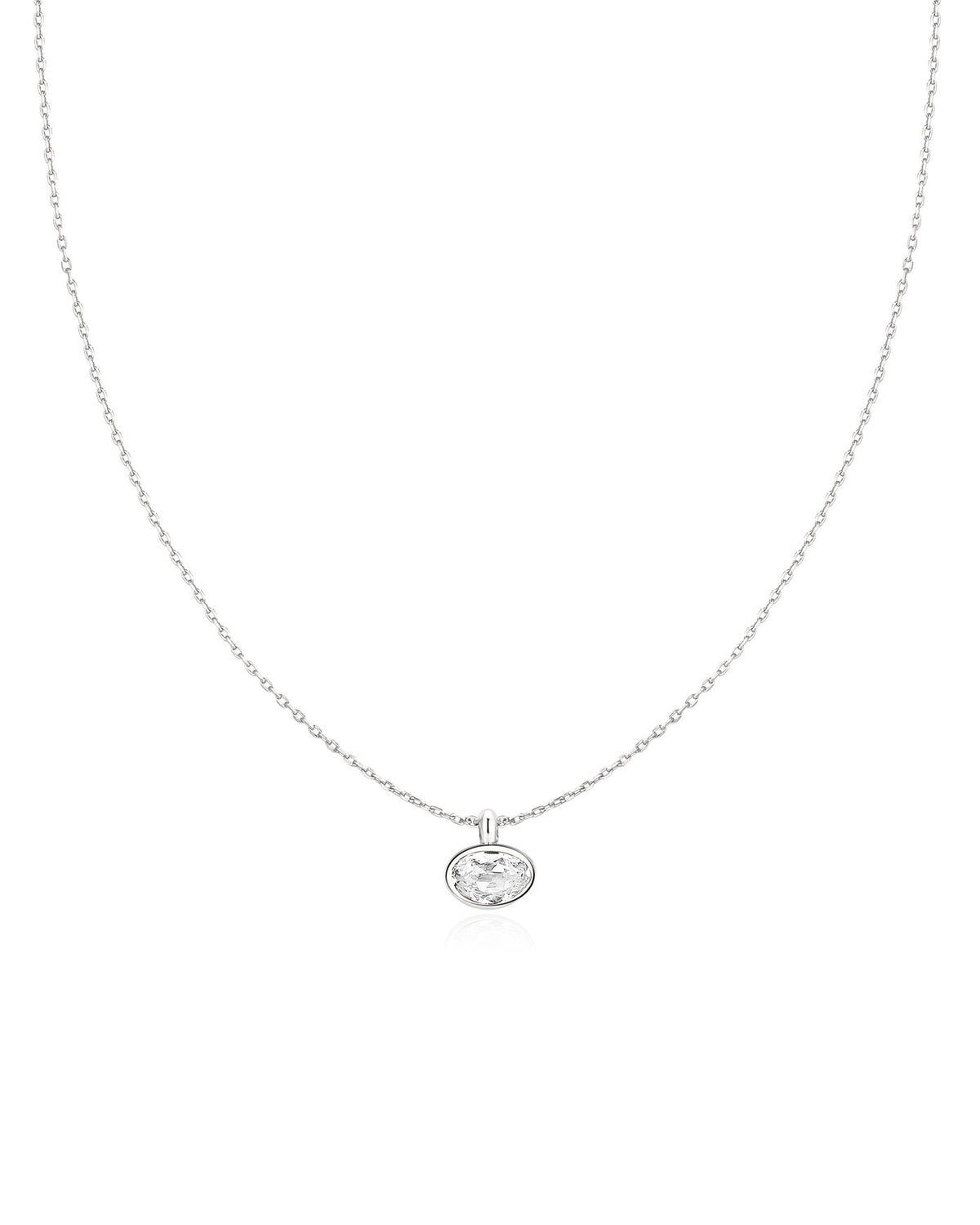 Ania Haie Silver Bezel Organic Pebble Necklace N076-03H N076-03H front packshot