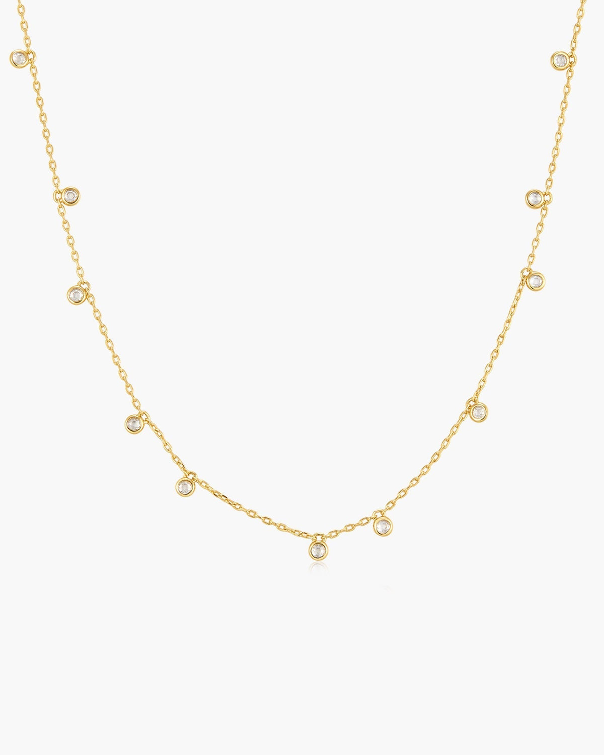Ania Haie Gold Bezel-Set Droplet Station Necklace N076-05G N076-05G front packshot