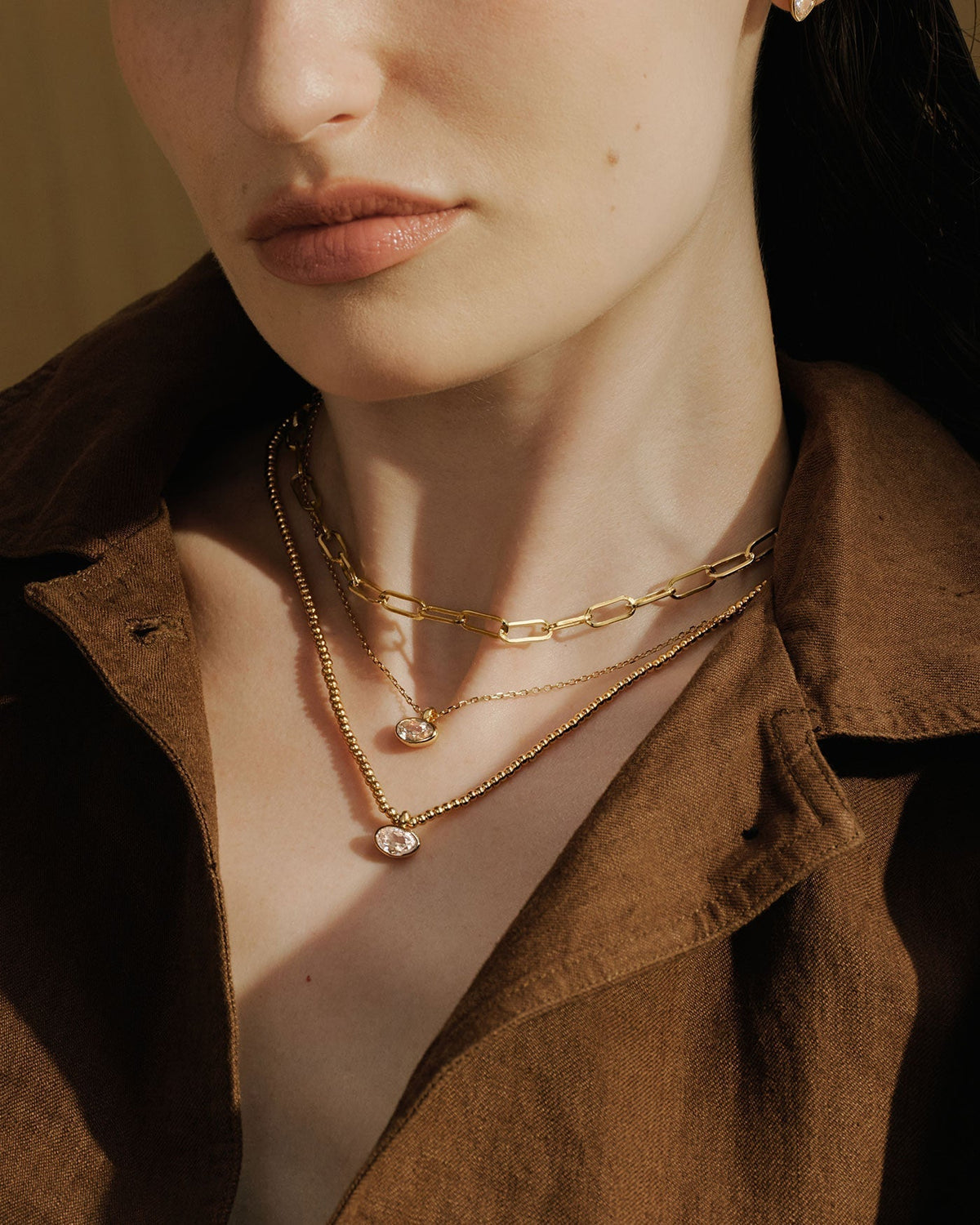 Ania Haie Gold Bezel Organic Pebble Necklace N076-03G N076-03G view 3