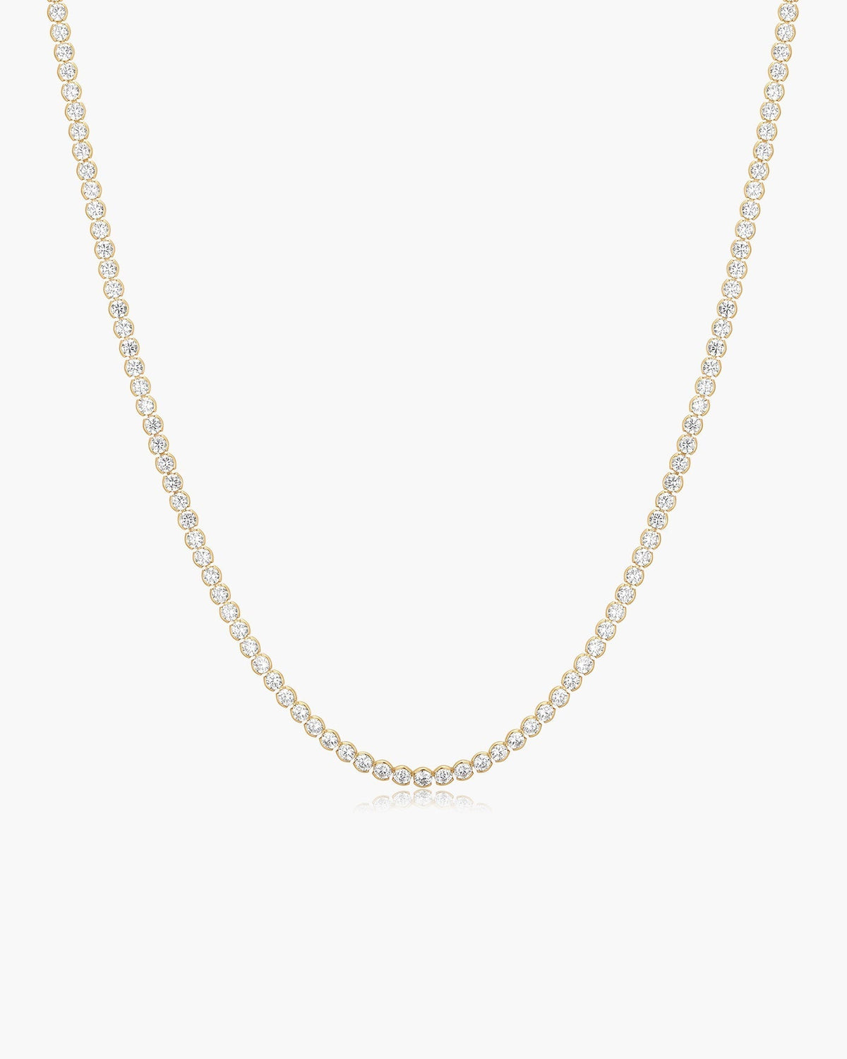 Ania Haie Gold Half-Bezel Round Tennis Necklace N076-16G N076-16G front packshot