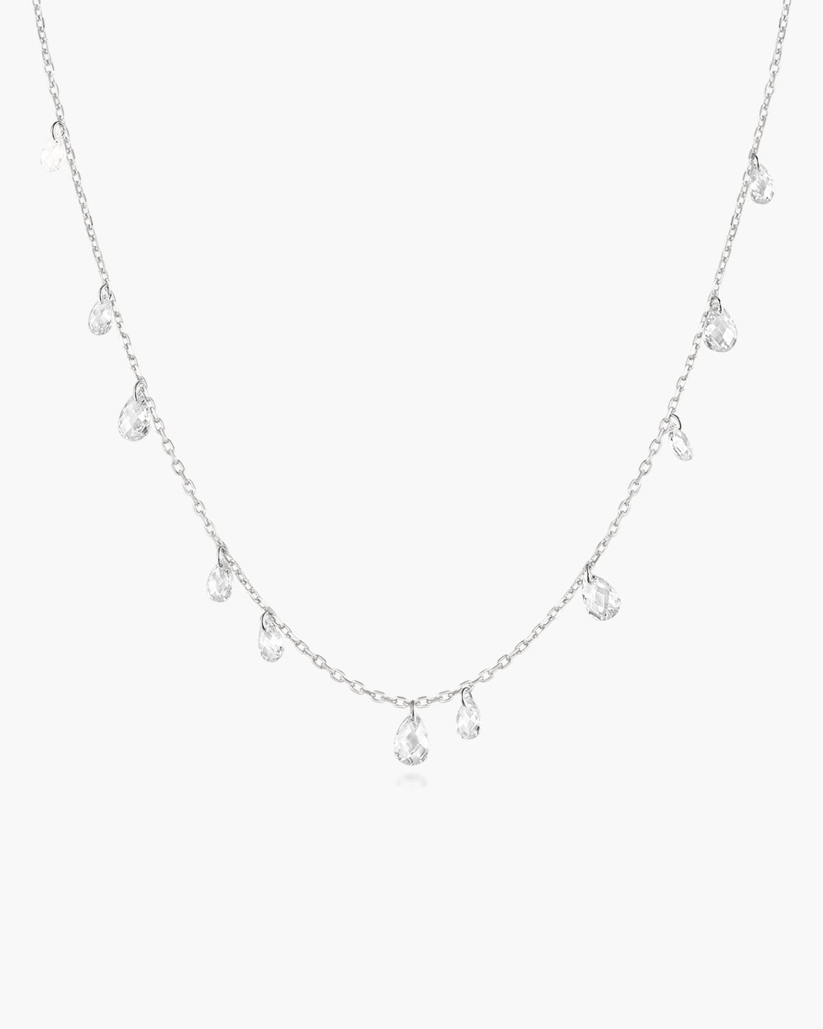 Ania Haie Silver Ethereal Teardrop Dangle Station Necklace N078-01H N078-01H front packshot