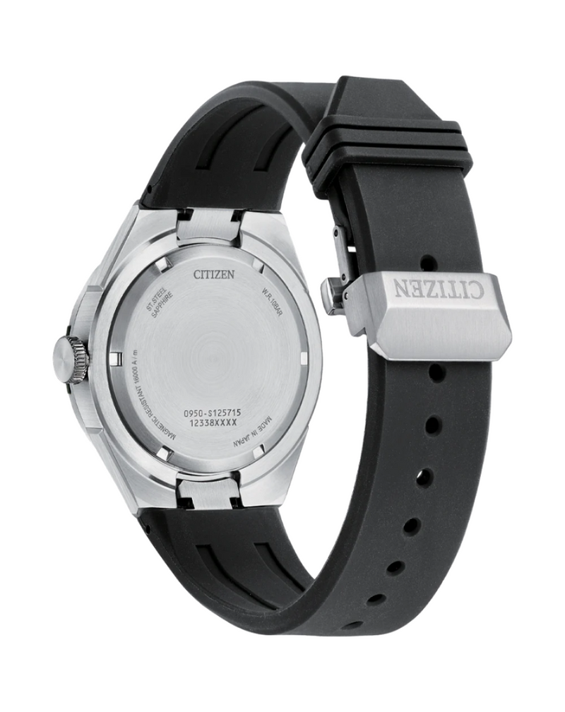 Citizen Series 8 Automatic Black Dial Rubber Strap Watch NA1004-10E