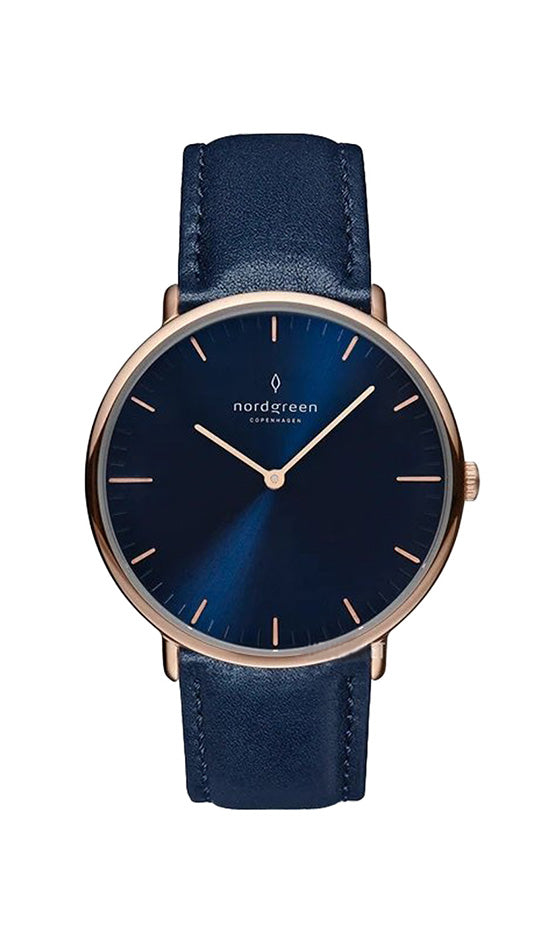 Nordgreen Native 32mm Navy Vegan Leather Strap Watch