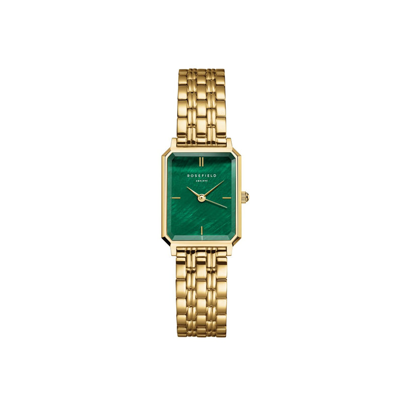 Rosefield Octagon XS Emerald Steel Gold Watch OEGSG-O79