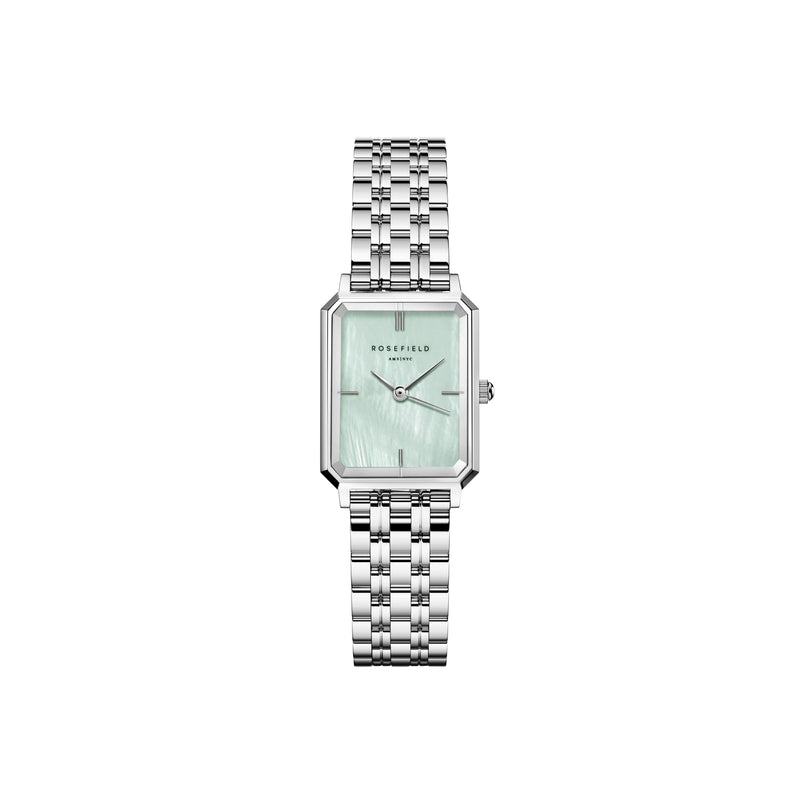 Rosefield Octagon XS Green MOP Steel Silver Watch OGGSS-O72