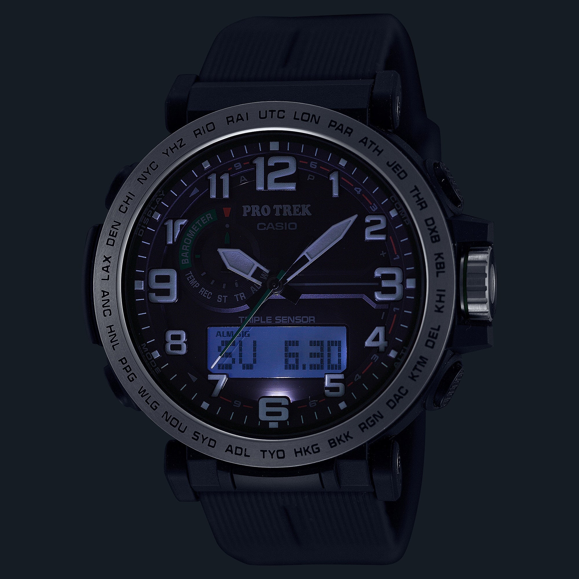 Casio Protek DUO Black Resin Band Watch PRG601-1D