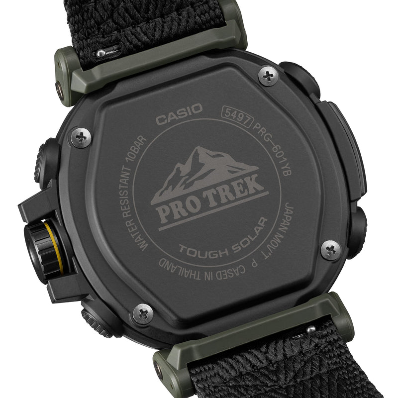 Casio Protek DUO Climber 黑色织物表带手表 PRG601YB-3D