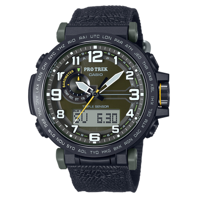 Casio Protek DUO Climber 黑色织物表带手表 PRG601YB-3D