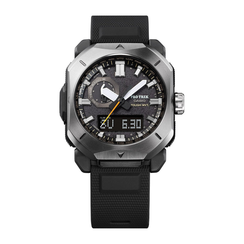 a close up of a watch on a white background