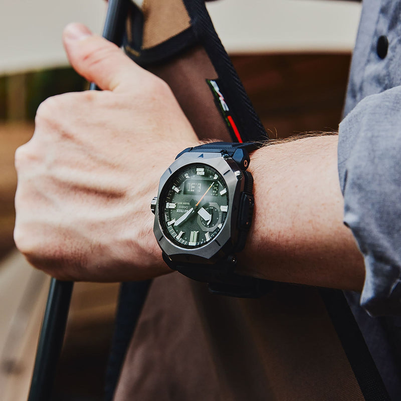 a close up of a person wearing a watch