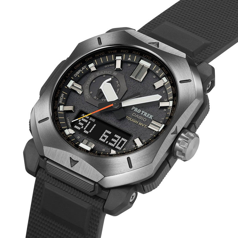 a close up of a watch on a white background
