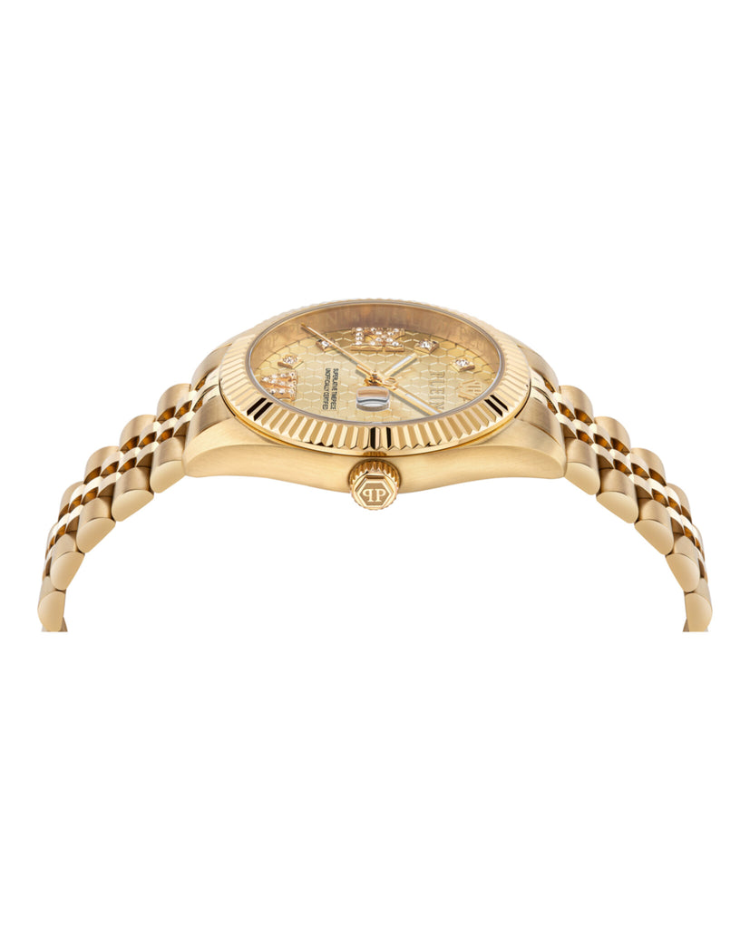 Philipp Superlative Crystal Gold Dial Stainless Steel Watch PWYFA0425