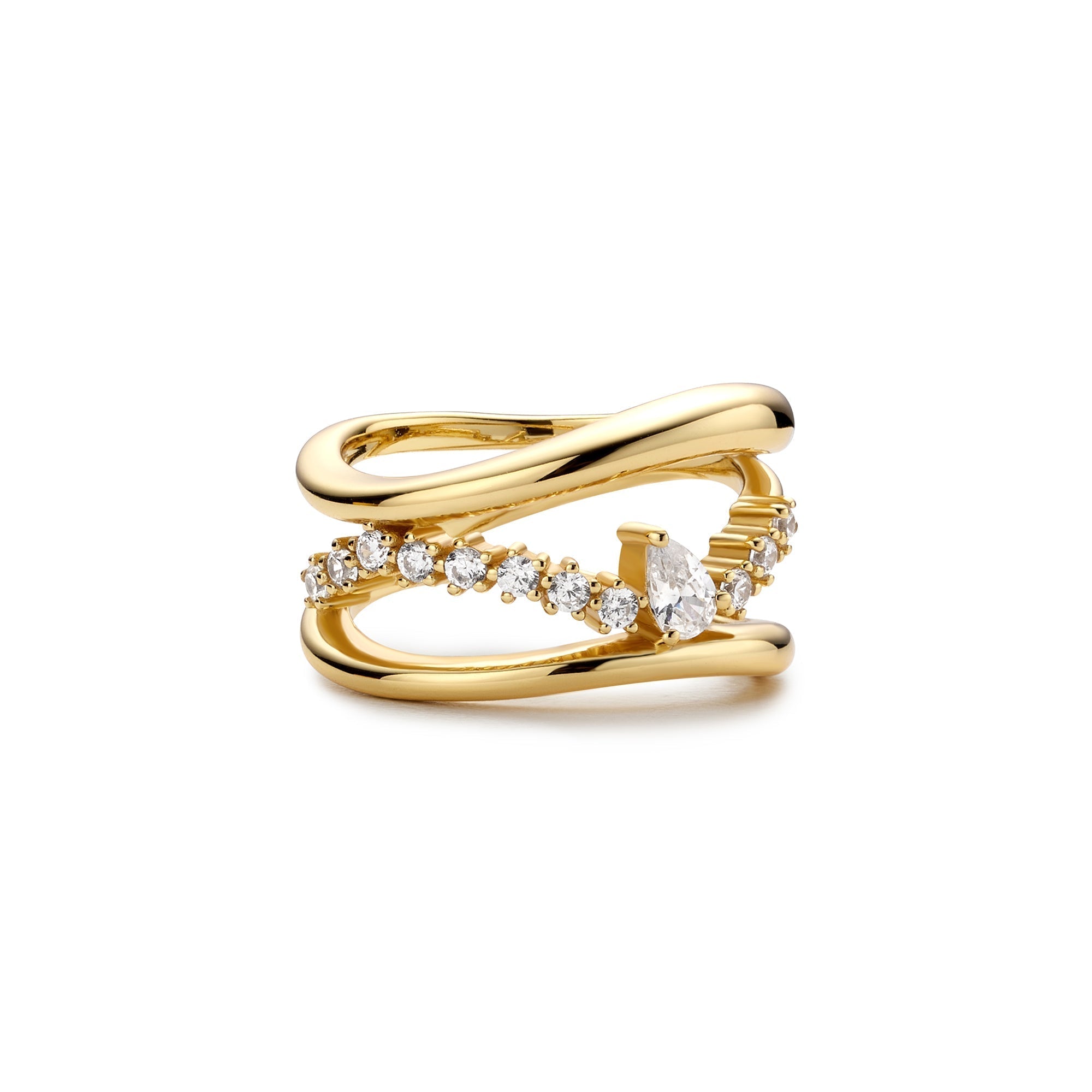 Ania Haie Gold Sparkle Ring Trendy Affordable Statement Jewelry