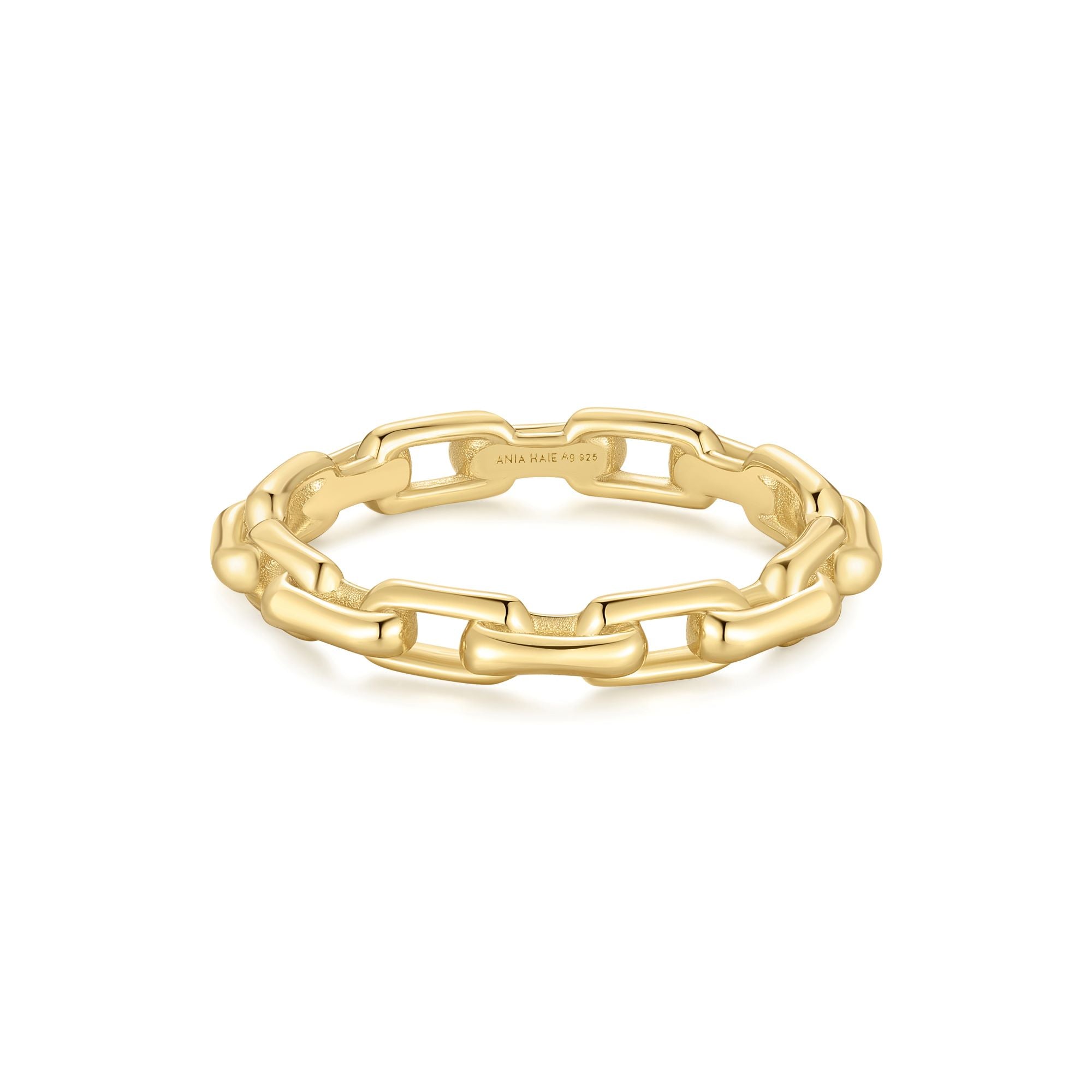 Ania Haie Gold Paper Clip Link Ring Bold Stackable Jewelry