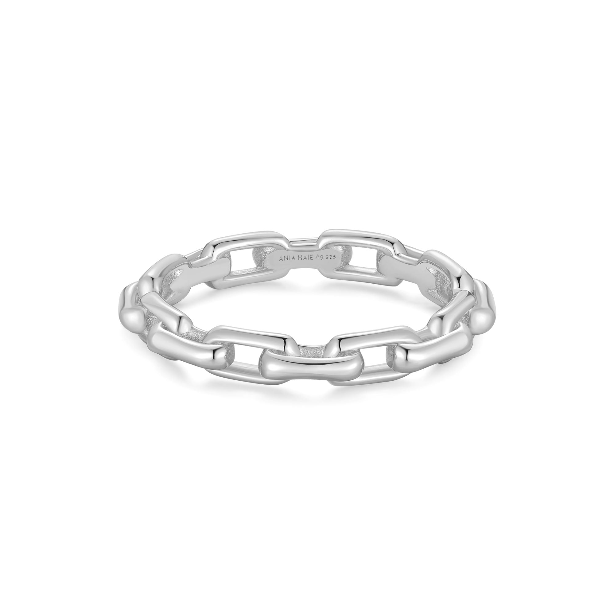 Ania Haie Sterling Silver Link Ring Bold Stackable Jewelry Style