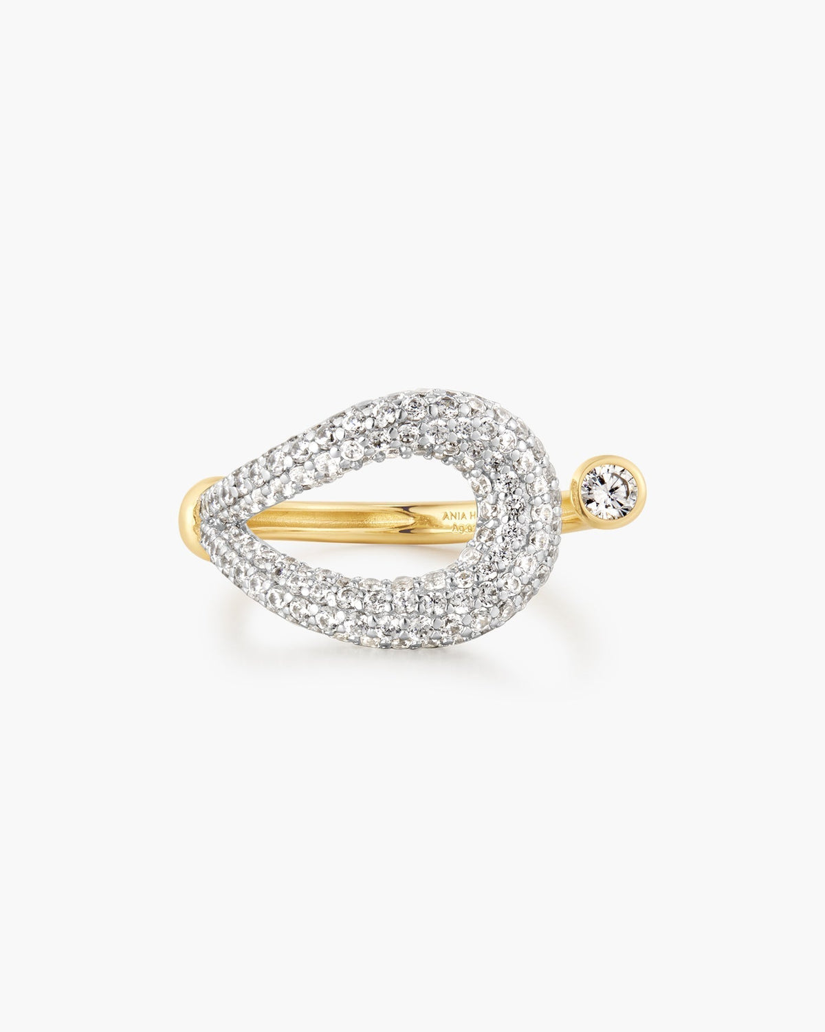 Ania Haie Gold Pave Knot Adjustable Ring R077-01G R077-01G front packshot