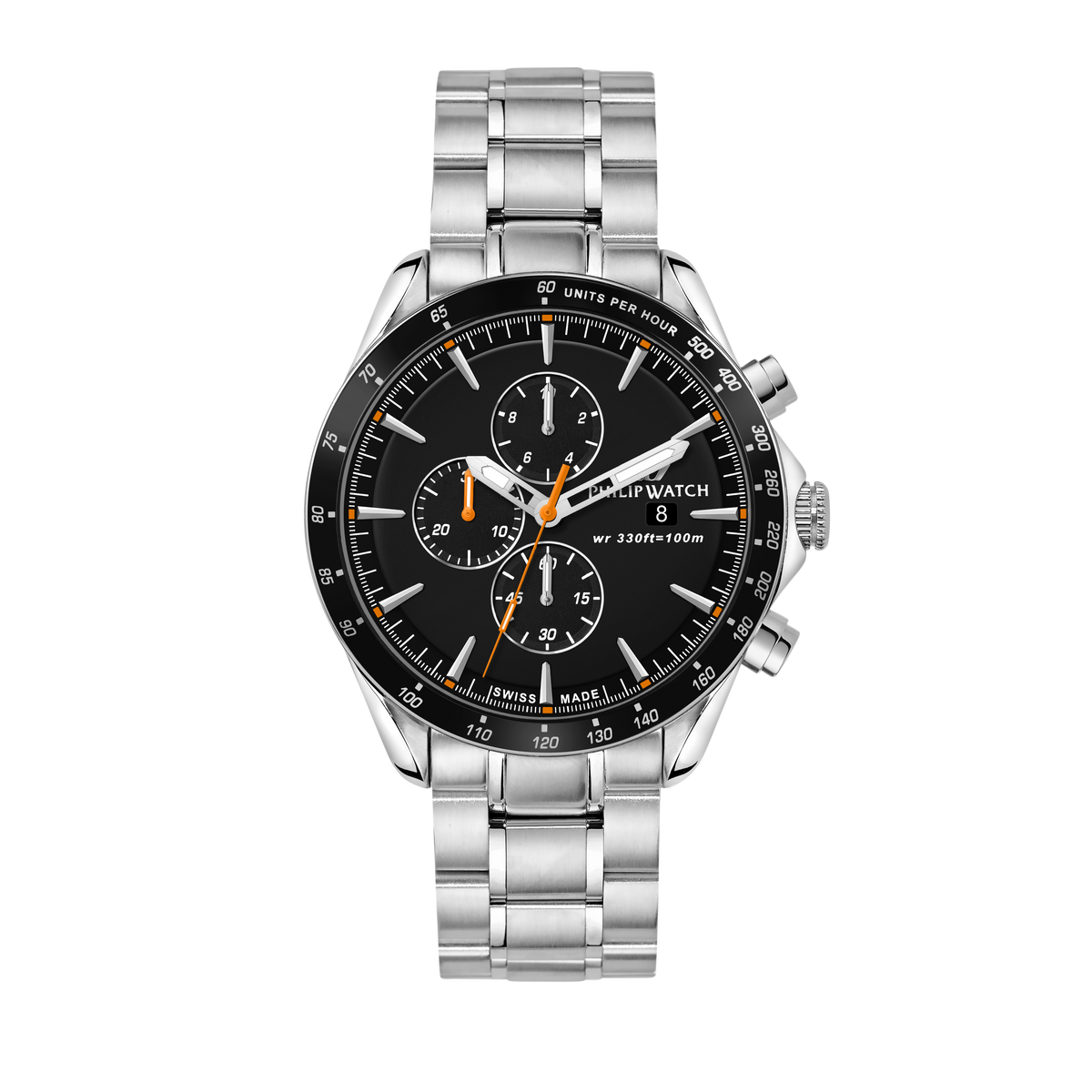 Philip Watch Swiss Made Blaze Black 44mm Chronograph