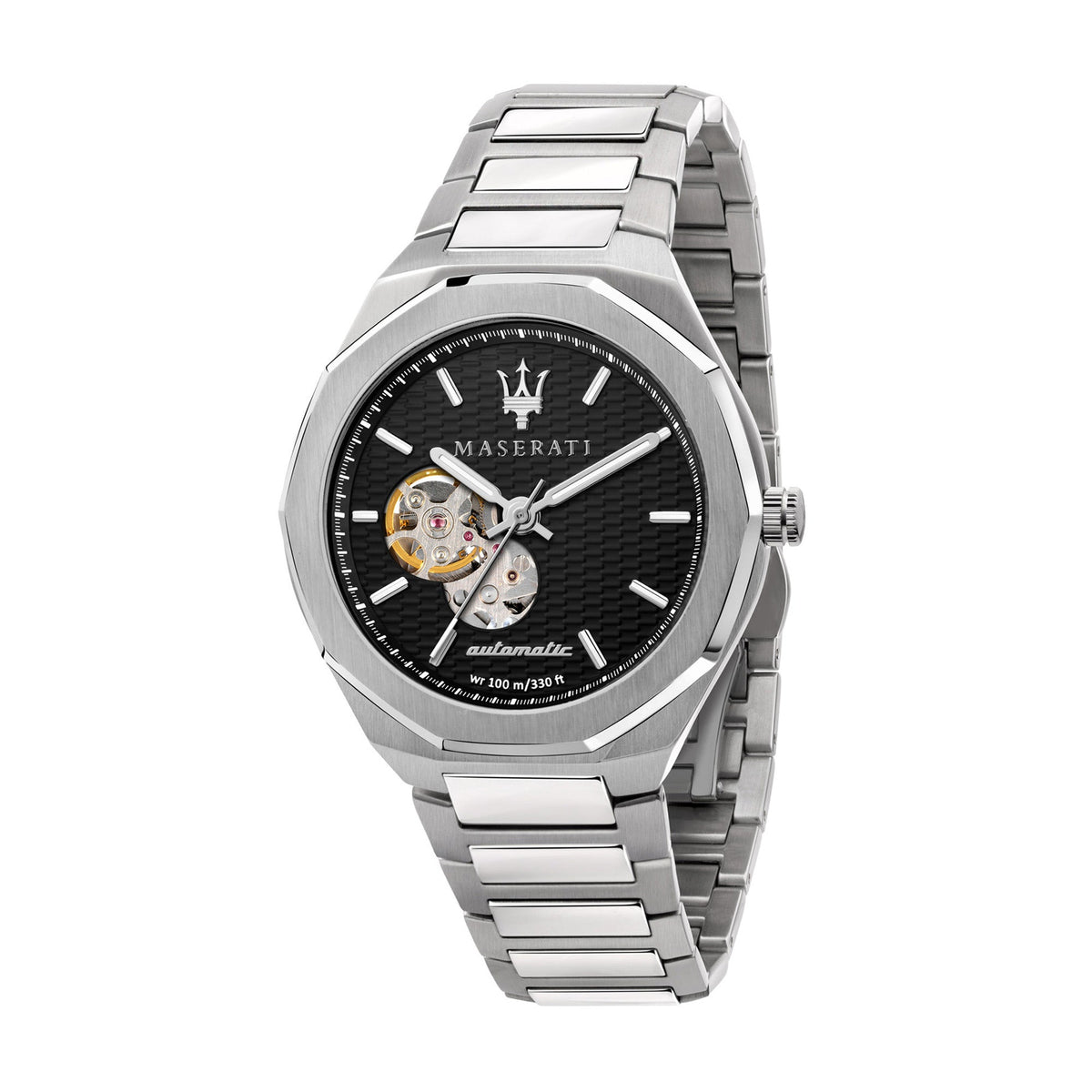Maserati Stile Open Heart 45mm Silver Watch