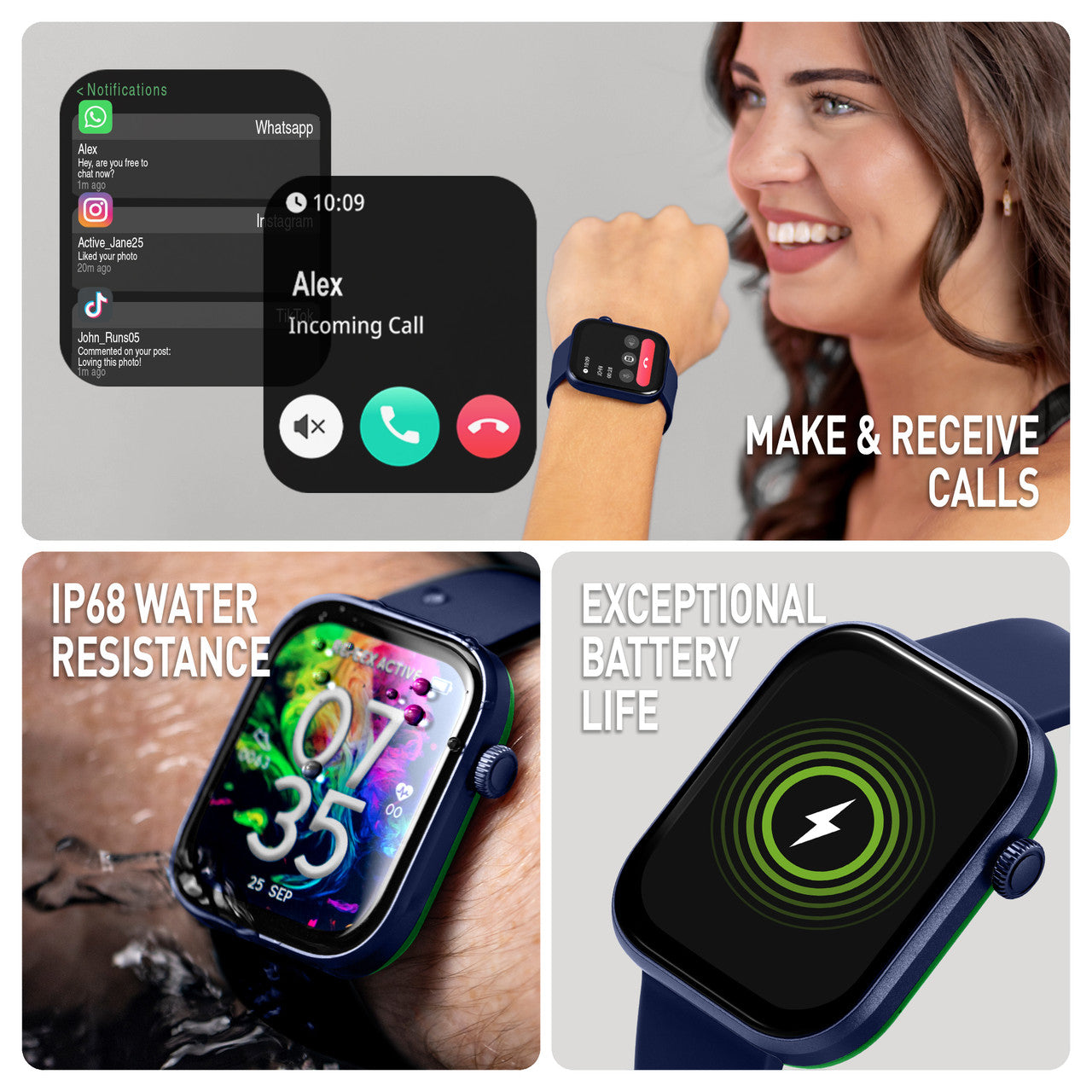 Reflex Active Series Spectra AMOLED Smart Watch Navy