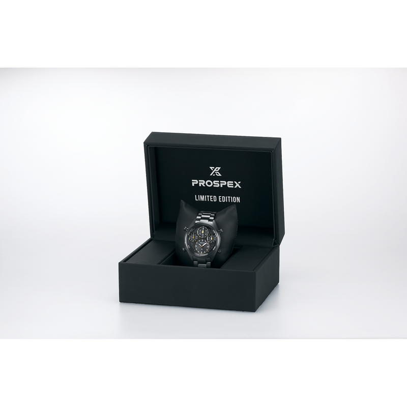 Limited edition Prospex watch in a black presentation box.