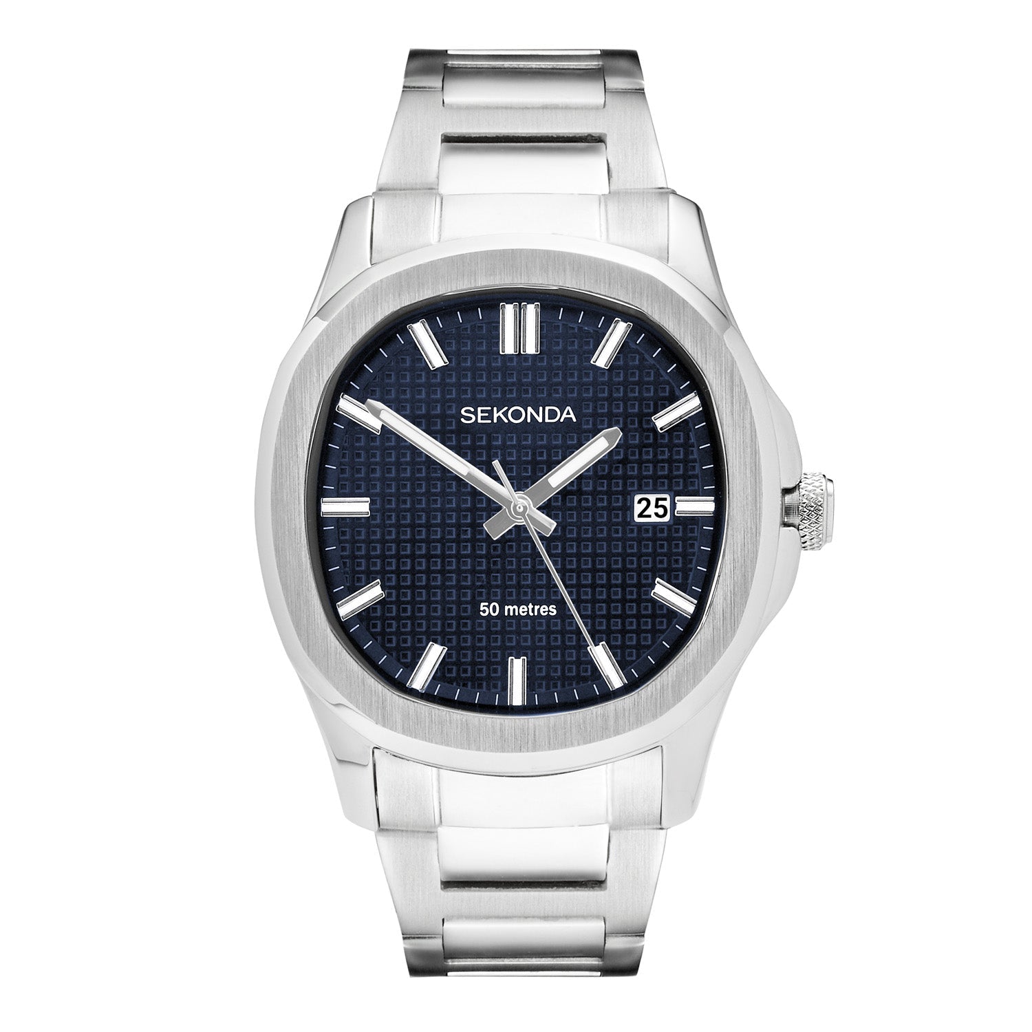 Sekonda Octaire Mens Blue Dial Stainless Steel Watch 40mm Bracelet