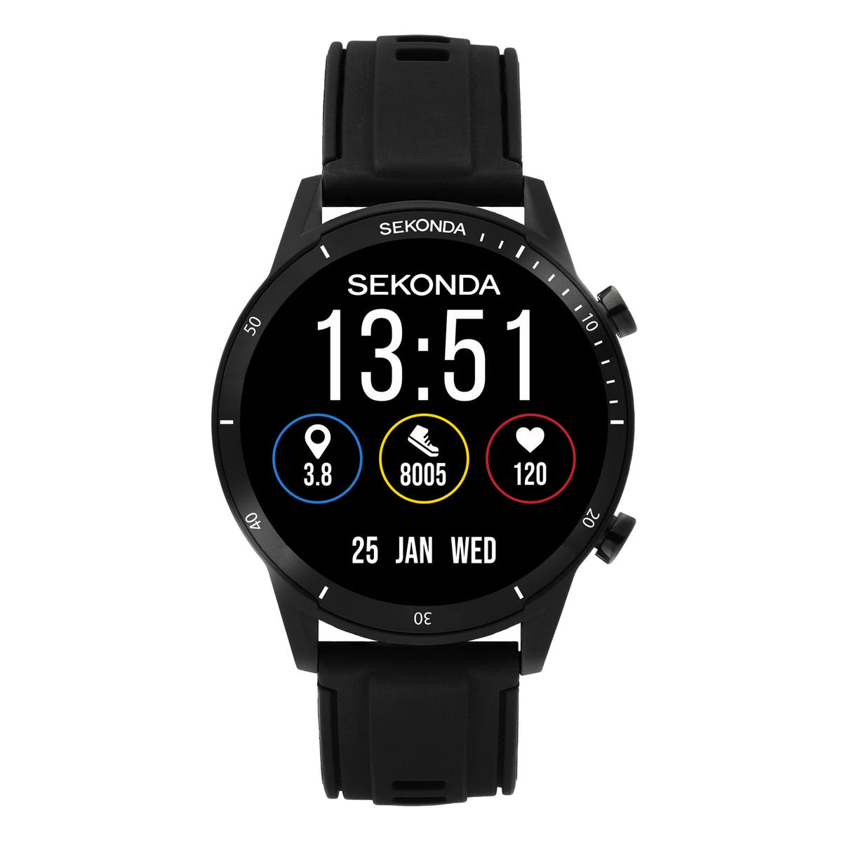 Sekonda Active Go LCD Display 45mm Unisex Watch Black SK30287