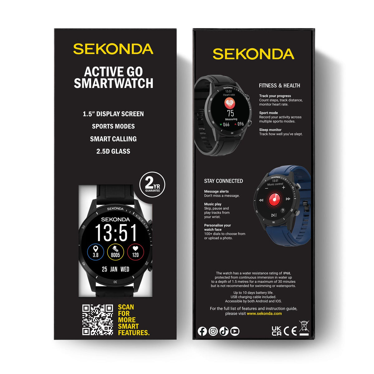 Sekonda Active Go LCD Display 45mm Unisex Watch Black SK30287