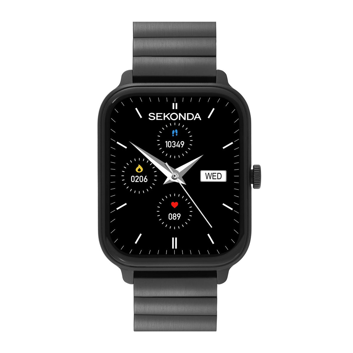 Sekonda Smart Motion Black Dial Black Steel Unisex Watch SK30366 front packshot