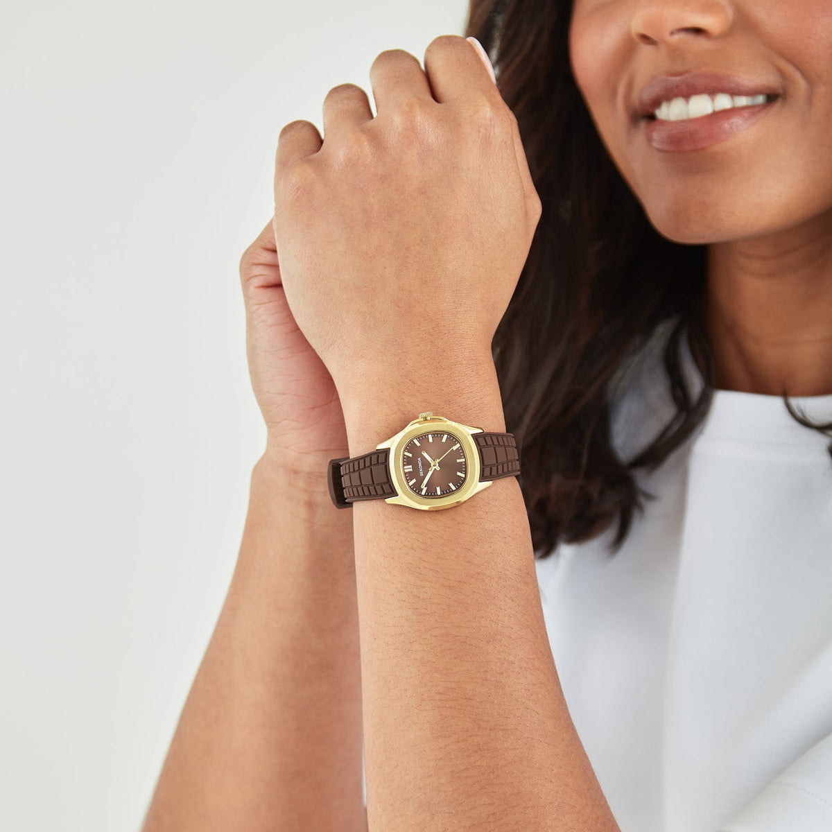 Sekonda Octaire Brown Dial Brown Silicone Womens Watch SK40791 view 2