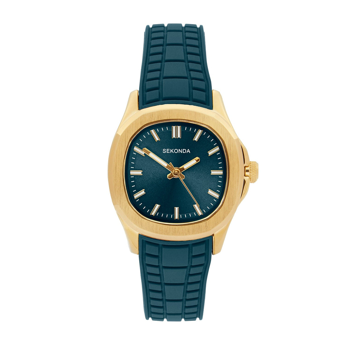Sekonda Octaire Teal Dial Teal Silicone Womens Watch SK40797 front packshot