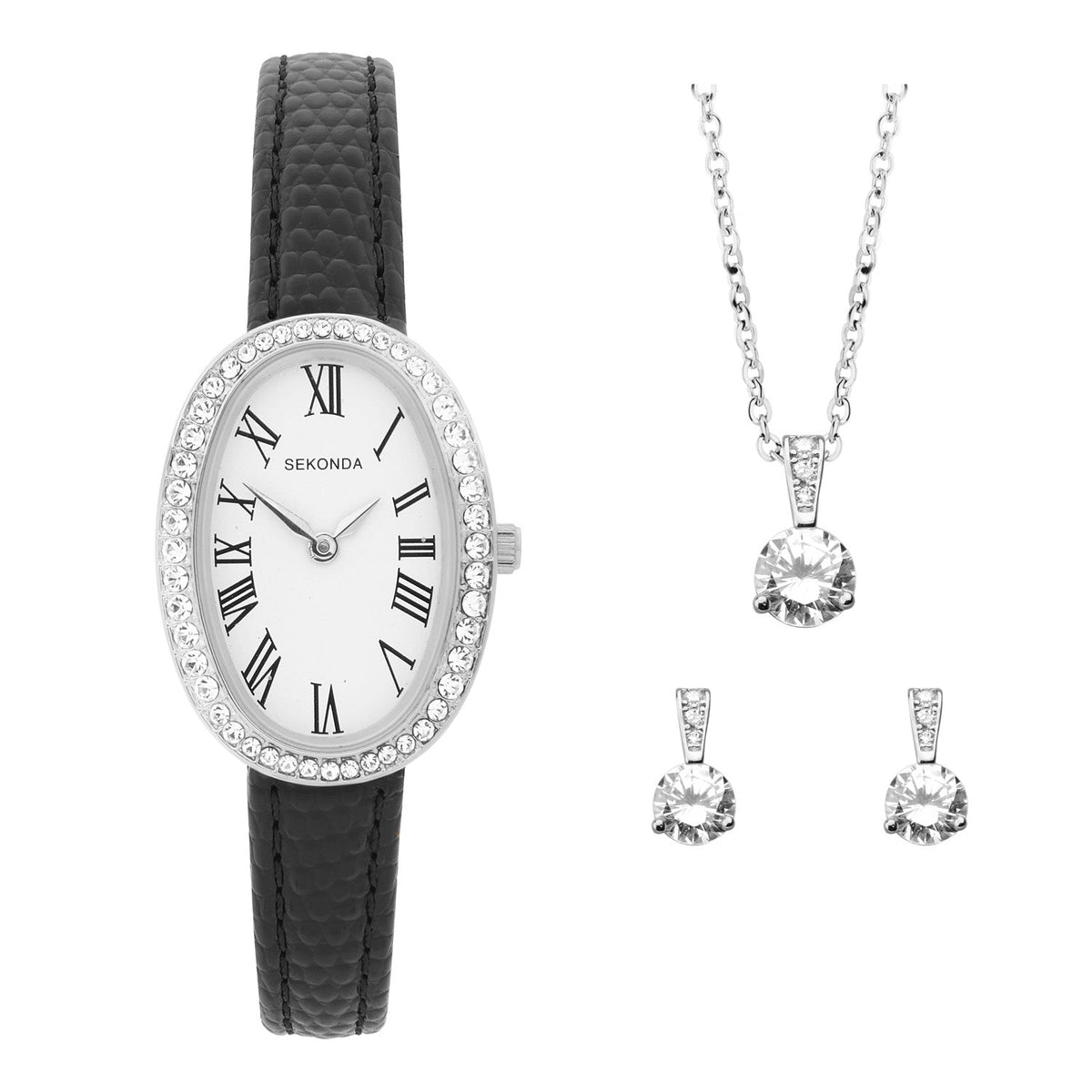 Sekonda Bellamy White Dial Black Leather Womens Watch SK49097 view 3