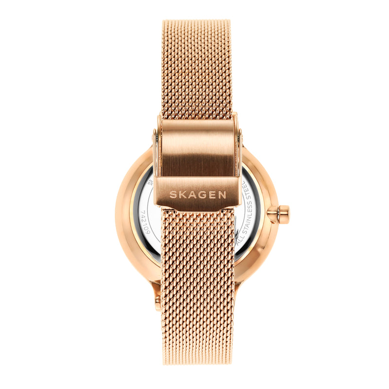 Skagen Anita Lille Rose Gold Stainless Steel Mesh Watch Set SKW1150SET