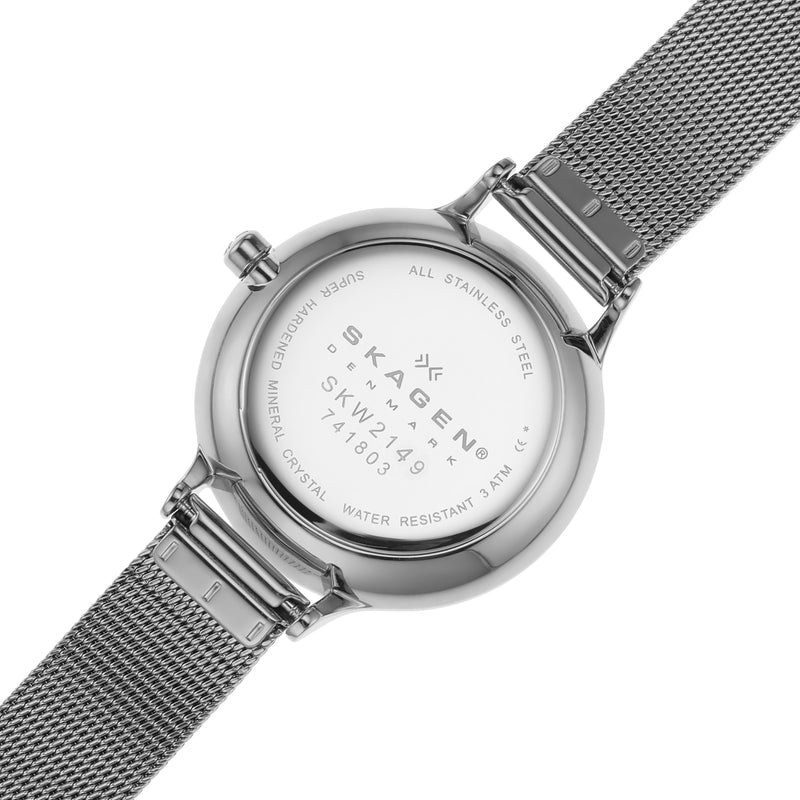 优雅的 Skagen Anita 银色表盘女士手表 SKW2149