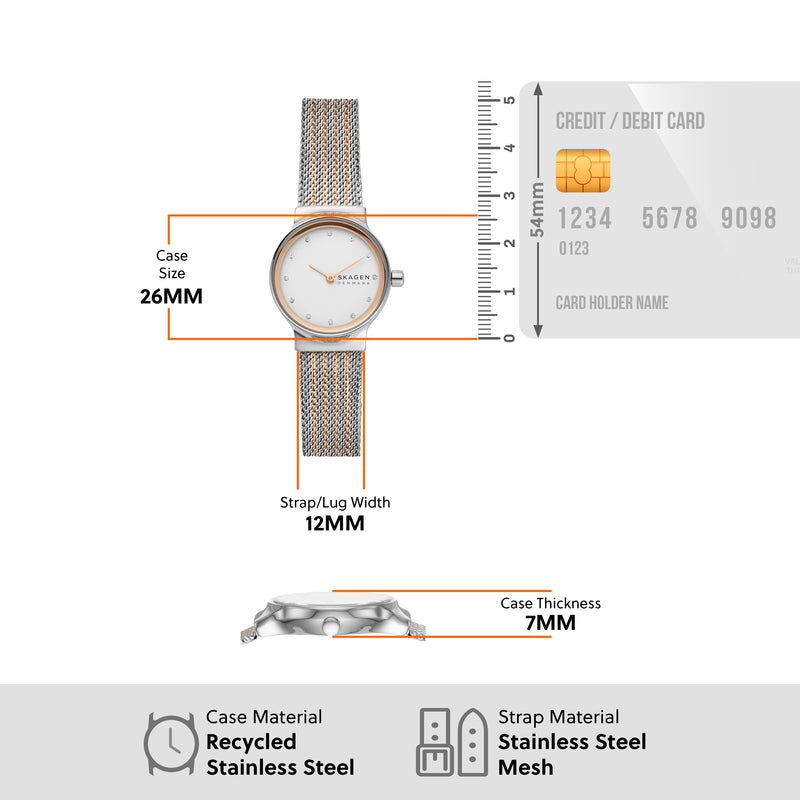 Skagen Freja Lille Two-Tone Steel Mesh Strap Watch SKW2699