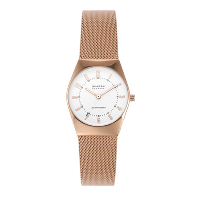 Skagen Grenen Lille 太阳能生态玫瑰金不锈钢网状手表 SKW3078