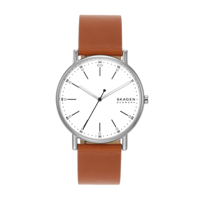 Skagen Signatur SKW6903 经典三手提行李箱皮革手表