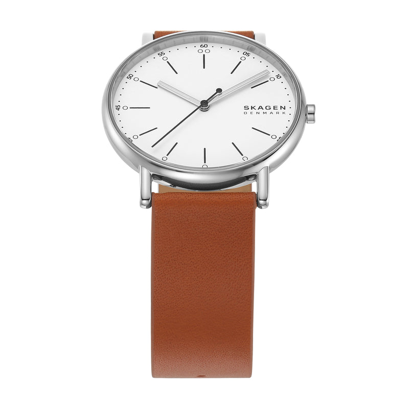 Skagen Signatur SKW6903 经典三手提行李箱皮革手表