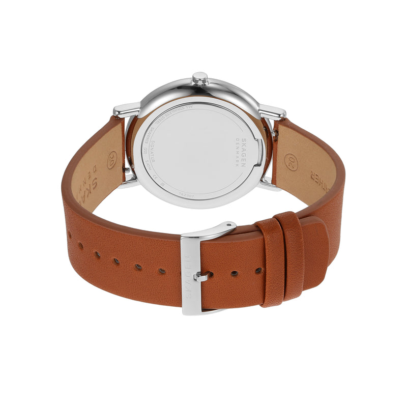 Skagen Signatur SKW6903 经典三手提行李箱皮革手表