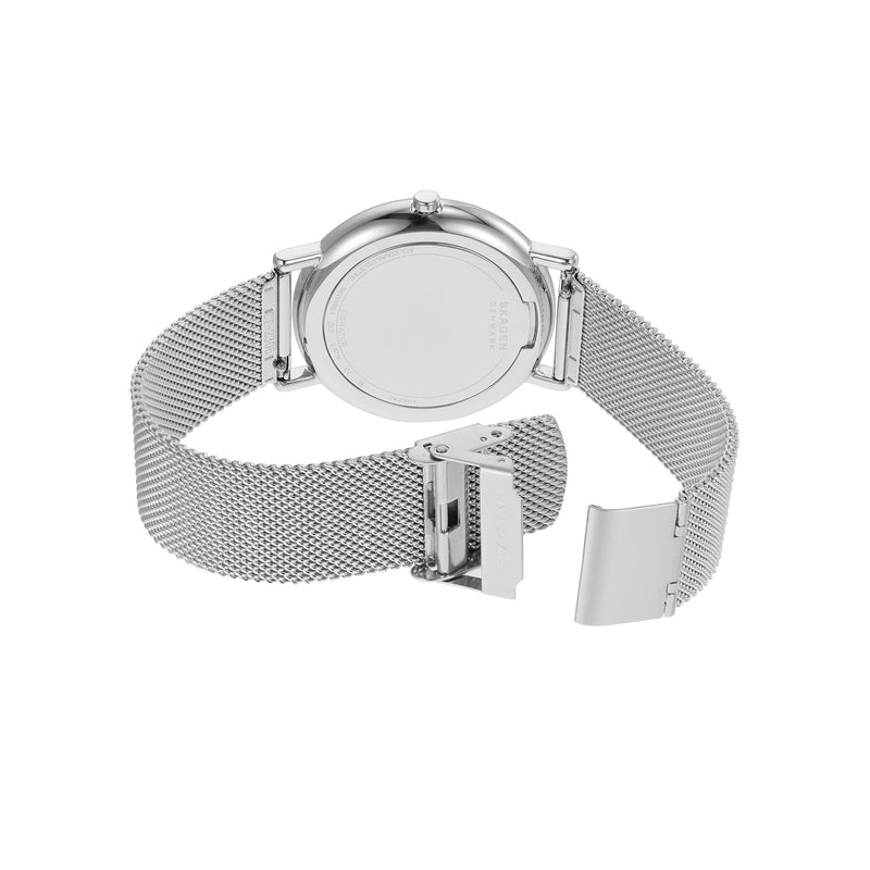 Skagen Signatur Silver Stainless Steel Mesh Watch with Three-Hand Movement - SKW6904