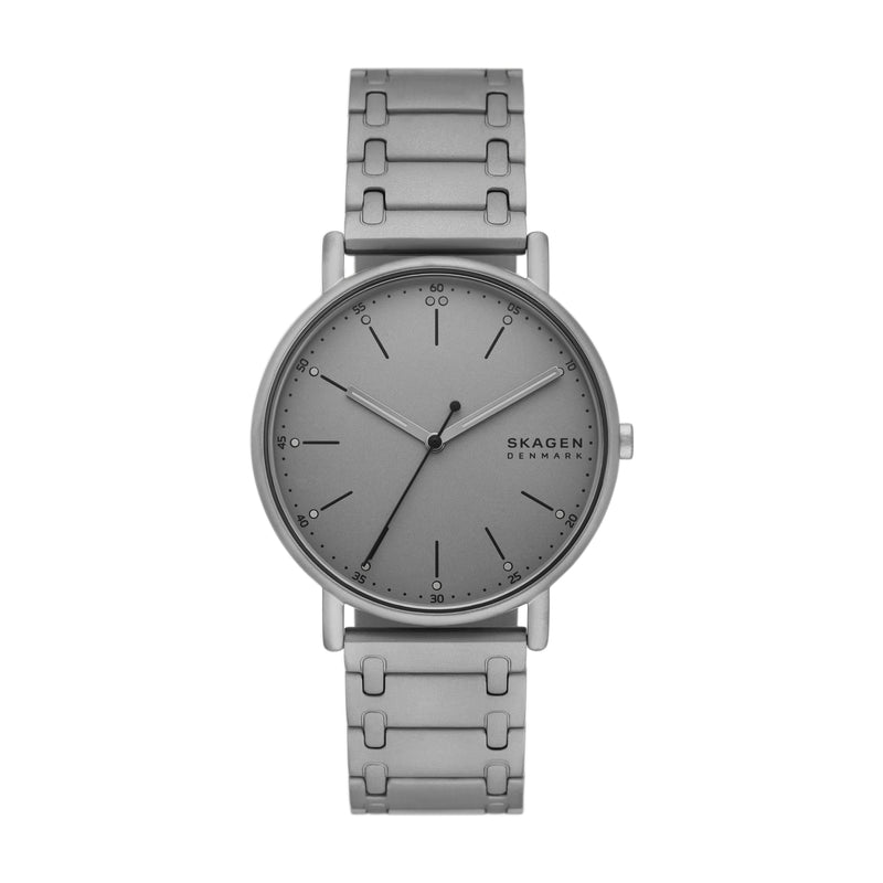 优雅的 Skagen Signatur 炭灰色不锈钢表带手表 SKW6913