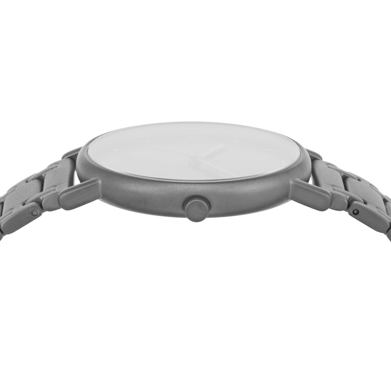 优雅的 Skagen Signatur 炭灰色不锈钢表带手表 SKW6913