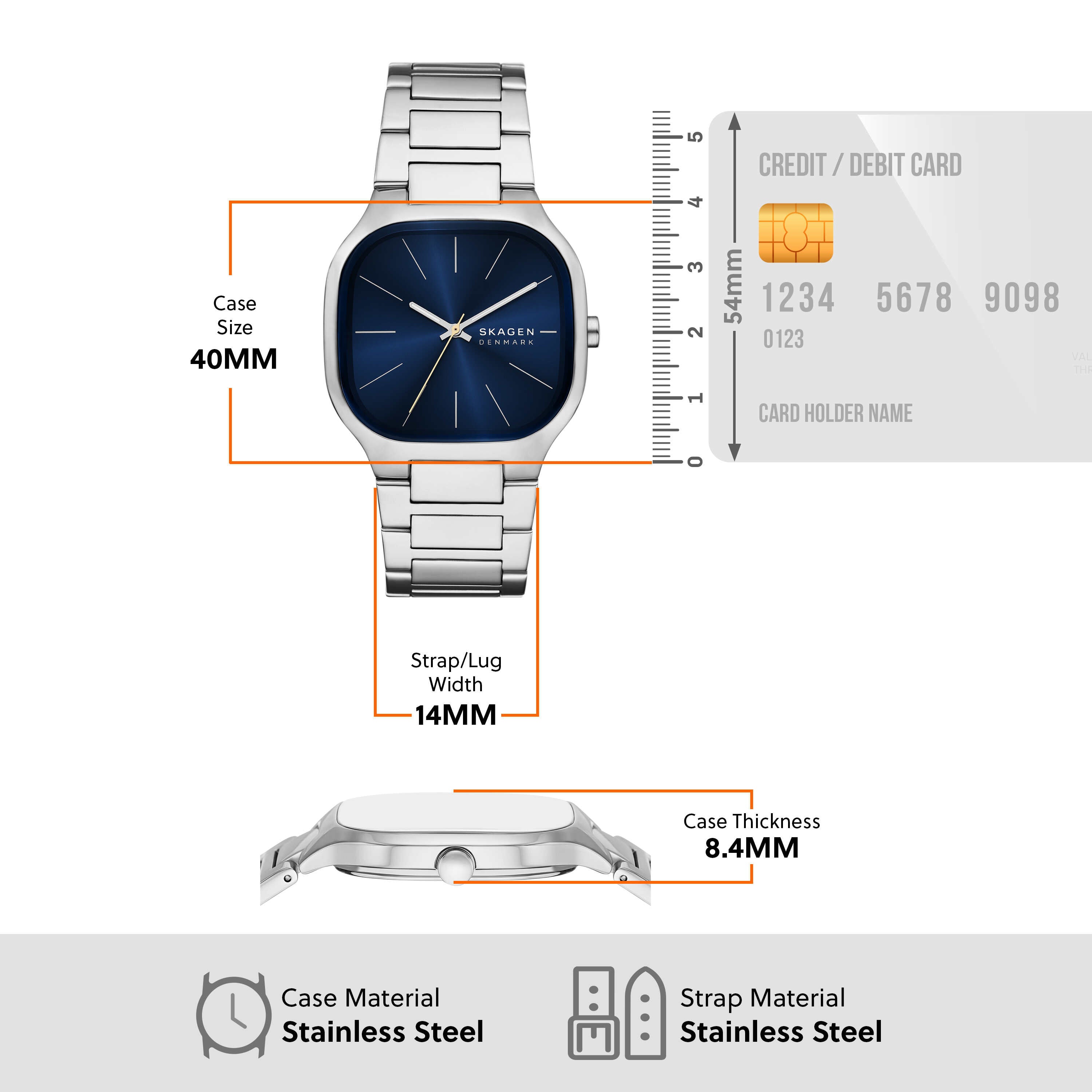 Skagen Mellem Blue Dial Stainless Steel Watch SKW6946